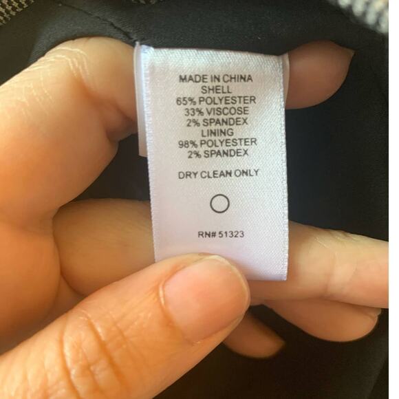 CeCe gray plaid embroidered floral one button blazer size 12 - Picture 4 of 13